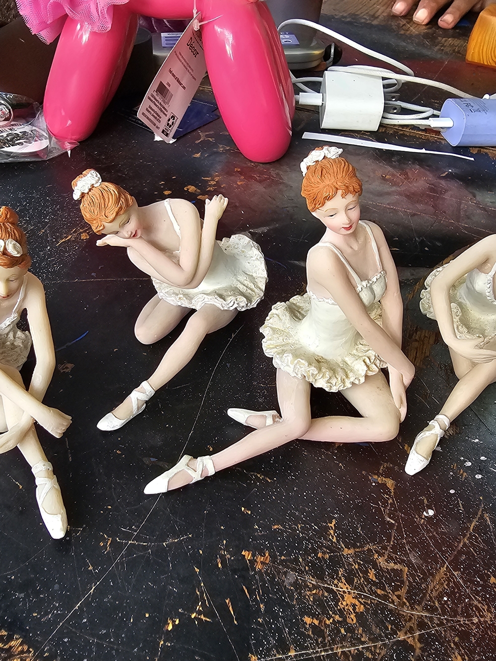 Set of 4 matching ballerina figurines